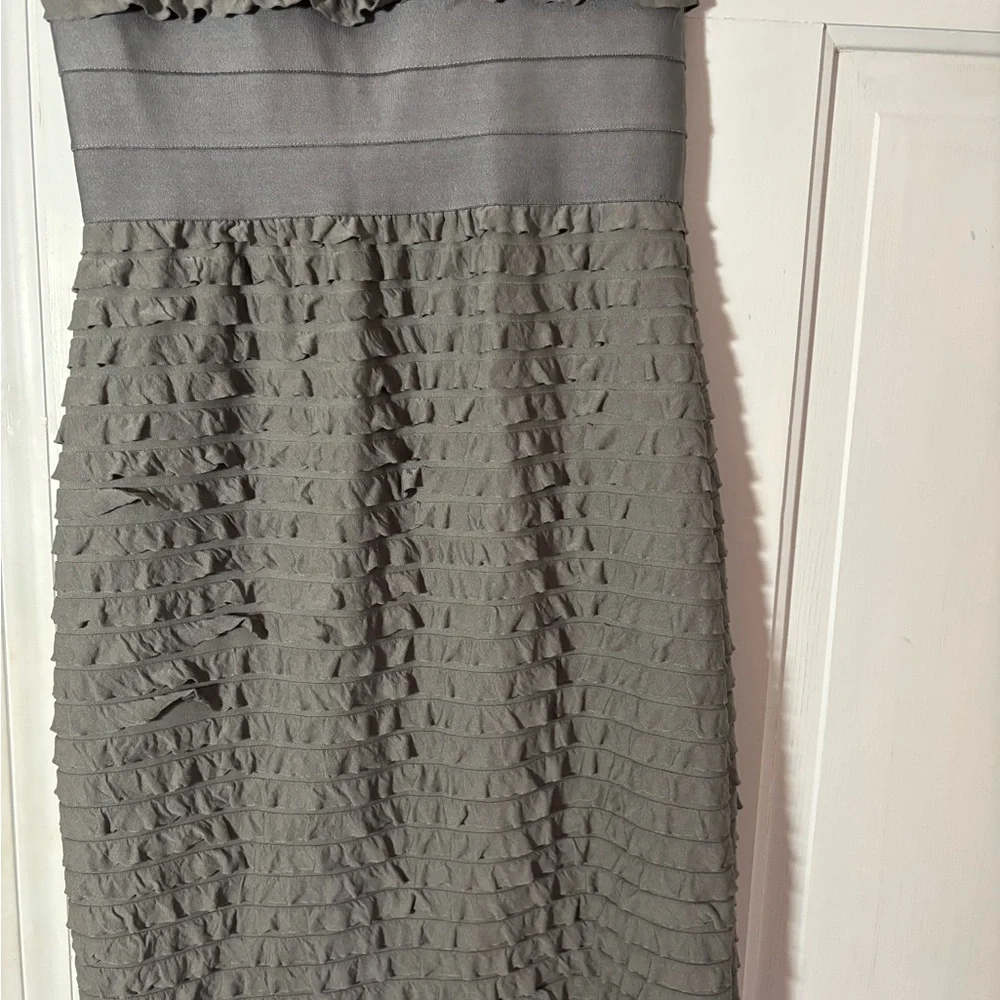 Max Studio Gray Ruffle Dress - Picture 4 of 9